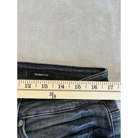 Judy Blue Jeans 16W Gray Skinny Fit Button Fly Distressed Chewed Hem High Rise - Picture 6 of 8